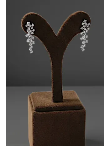 Kadın Gümüş Küpe - 925 Ayar Zirkon Taşlı Alisa Model Gümüş Kadın Küpe