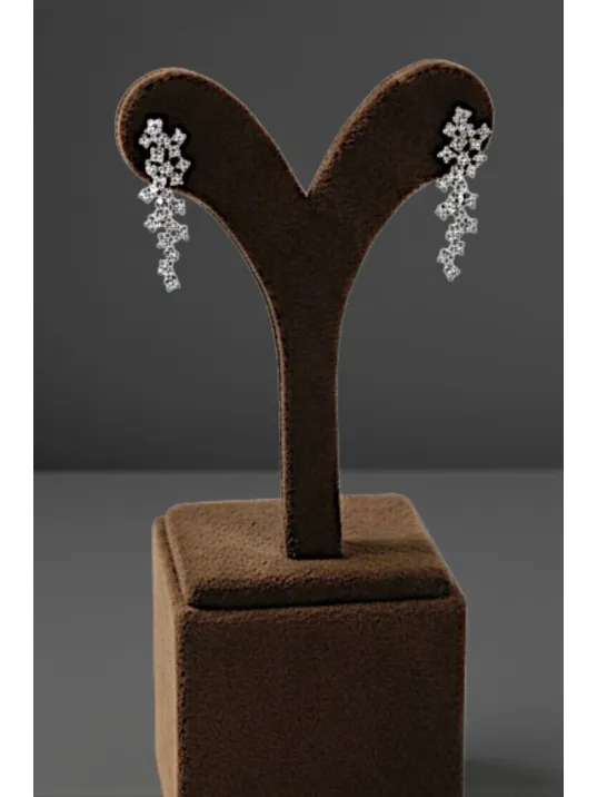 Kadın Gümüş Küpe - 925 Ayar Zirkon Taşlı Alisa Model Gümüş Kadın Küpe