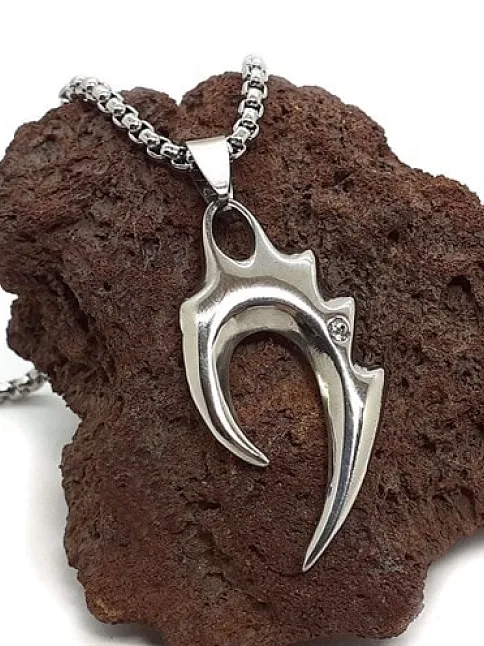 Rhinestone Tribal Alev Erkek Çelik Kolye Zincir