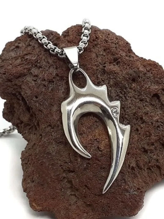 Rhinestone Tribal Alev Erkek Çelik Kolye Zincir