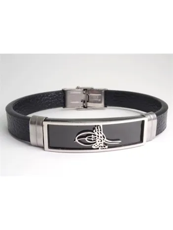 Tuğralı Kauçuk Çelik Erkek Bileklik