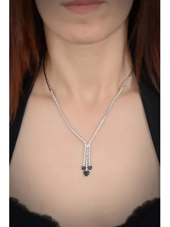 Kadın Tutku Oniks Taşlı 925 Ayar Gümüş Kolye - Gkltutkukly-gms