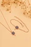Kadın Gümüş Set - Rose Mistik Topaz Yonca Model Kolye Bileklik Gümüş Set Kadın Gümüş Set - Rose Mistik Topaz Yonca Model Kolye Bileklik Gümüş Set