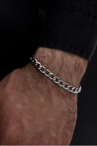 Gurmet Erkek Çelik Bileklik 7 Mm Kalın Model