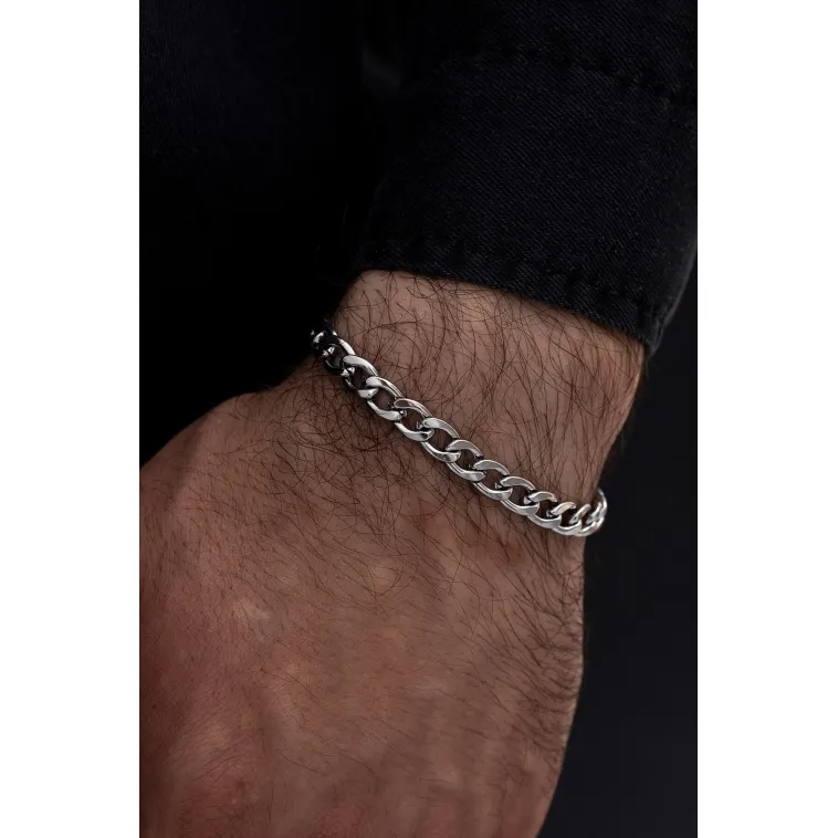 Gurmet Erkek Çelik Bileklik 7 Mm Kalın Model