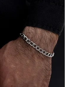 Gurmet Erkek Çelik Bileklik 7 Mm Kalın Model