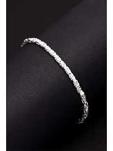 OSMANLI GÜMÜŞ Parlak Kare Kral 4.5 mm Erkek Gümüş Bileklik