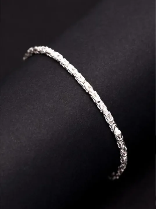 OSMANLI GÜMÜŞ Parlak Kare Kral 4.5 mm Erkek Gümüş Bileklik OSMANLI GÜMÜŞ Parlak Kare Kral 4.5 mm Erkek Gümüş Bileklik