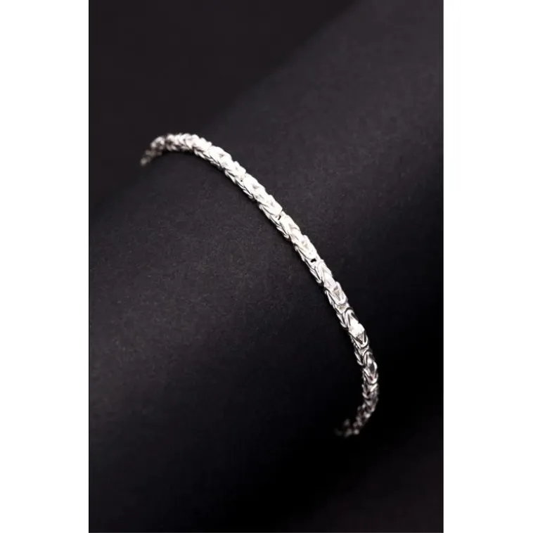 OSMANLI GÜMÜŞ Parlak Kare Kral 4.5 mm Erkek Gümüş Bileklik OSMANLI GÜMÜŞ Parlak Kare Kral 4.5 mm Erkek Gümüş Bileklik
