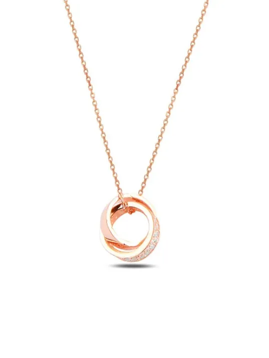 Zirkon Taşlı Rose Renk Çift Yüzük Model Kadın Gümüş Kolye GKLCFTYZKM1-ROS Zirkon Taşlı Rose Renk Çift Yüzük Model Kadın Gümüş Kolye GKLCFTYZKM1-ROS