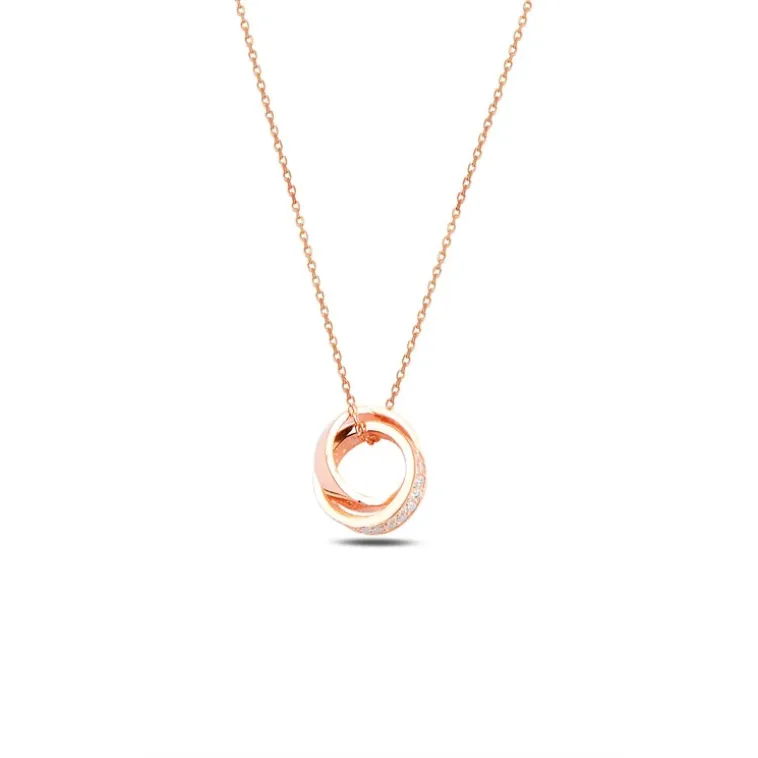 Zirkon Taşlı Rose Renk Çift Yüzük Model Kadın Gümüş Kolye GKLCFTYZKM1-ROS Zirkon Taşlı Rose Renk Çift Yüzük Model Kadın Gümüş Kolye GKLCFTYZKM1-ROS