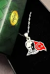 Unisex Gri Atatürk ve Ayyıldız'lı Gümüş Kolye Zincir Unisex Gri Atatürk ve Ayyıldız'lı Gümüş Kolye Zincir