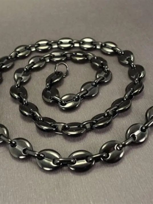 Gemici Model Çelik Erkek Kolye Zincir Siyah Model Orta Kalınlıkta Gemici Model Çelik Erkek Kolye Zincir Siyah Model Orta Kalınlıkta