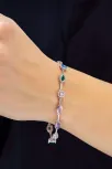Kadın Renkli Taşlı Zarif 925 Ayar Gümüş Kolye Bileklik Set Kadın Renkli Taşlı Zarif 925 Ayar Gümüş Kolye Bileklik Set