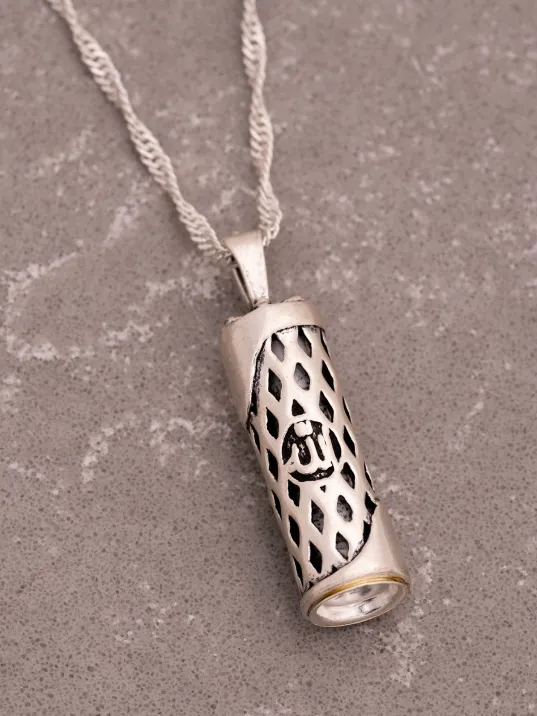 Gümüş Allah Yazılı Bayan Muska Cevşen Kolye