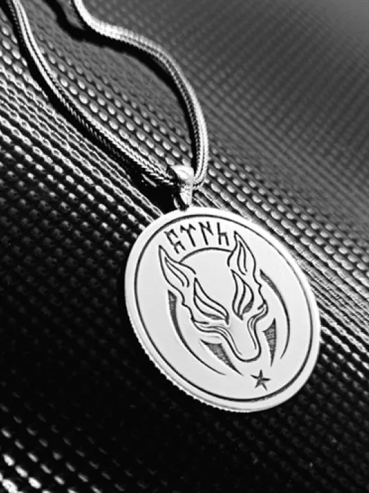 Börü Modeli Kurt Desen Türk Yazılı Erkek Gümüş Kolye Zincir Börü Modeli Kurt Desen Türk Yazılı Erkek Gümüş Kolye Zincir