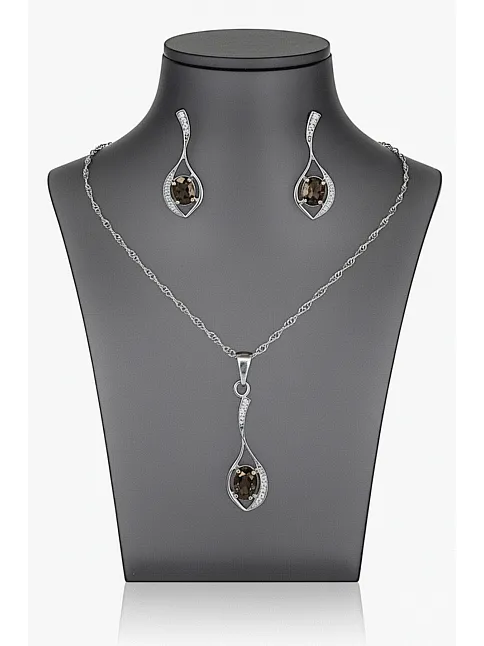 Kadın Gümüş Kolye Küpe Set - Asalet Damlası Model Zultanit Taşlı Set Kadın Gümüş Kolye Küpe Set - Asalet Damlası Model Zultanit Taşlı Set