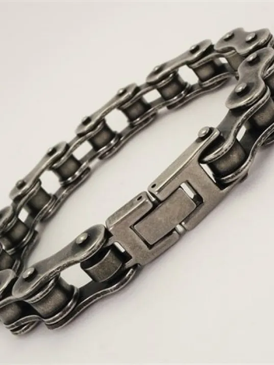 Bisiklet Motosiklet Zinciri Retro Erkek Çelik Bileklik Orta Kalınlıkta