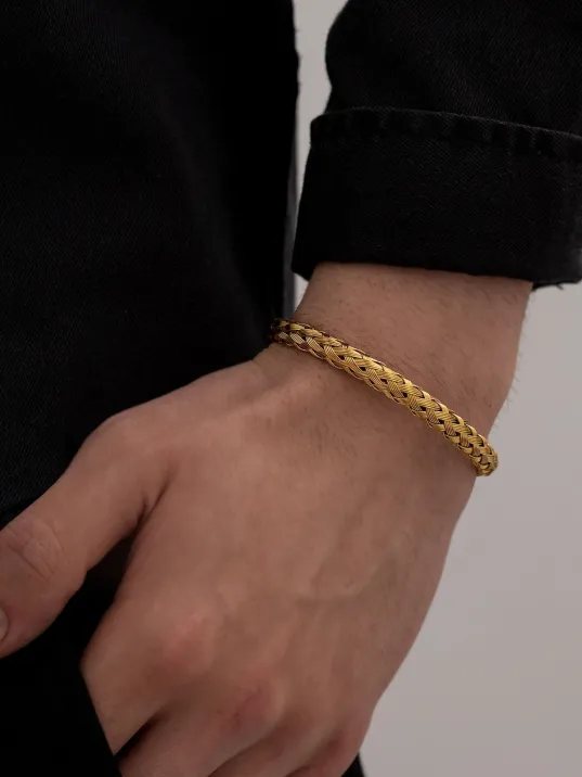 Modern Örgü Tasarım Erkek Çelik Bileklik