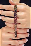 Kadın Gümüş Bileklik - Rose Kaplama Renkli Zirkon Taşlı Gurmet Zincir Model Kadın Bileklik