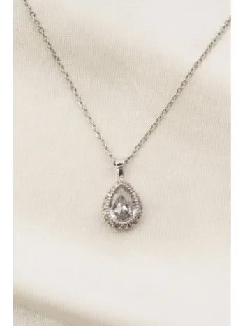 Gümüş Kolye - Damla Şeklinde Kadın Şık Kadın Kolye