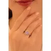 Kadın Gümüş Yüzük - Kalp Model Ametist Taşlı Zirkon Süslemeli Rodyumlu Kadın Yüzük Kadın Gümüş Yüzük - Kalp Model Ametist Taşlı Zirkon Süslemeli Rodyumlu Kadın Yüzük