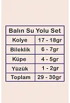 Balın Bayan Zirkon Taşlı Gümüş Su Yolu Set - Kolye, Bileklik, Küpe, Yüzük