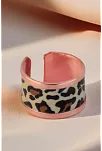 Kadın Bakır Bileklik Yüzük Set - Leopar Model Özel Baskı Metal Kutu Ve Kuvars Taşı