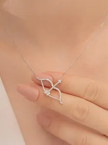 Ok Yay Bayan Gümüş Kolye Zincir