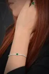 İkarus Bayan Zümrüt Taşlı Gümüş Su Yolu Set - Kolye, Bileklik, Küpe, Yüzük