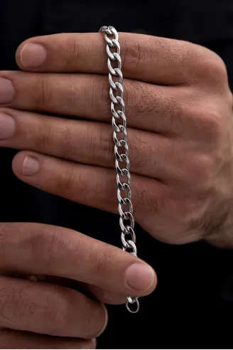 Gurmet Erkek Çelik Bileklik 7 Mm Kalın Model