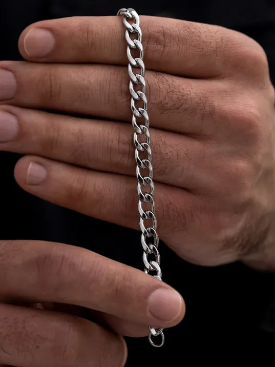 Gurmet Erkek Çelik Bileklik 7 Mm Kalın Model