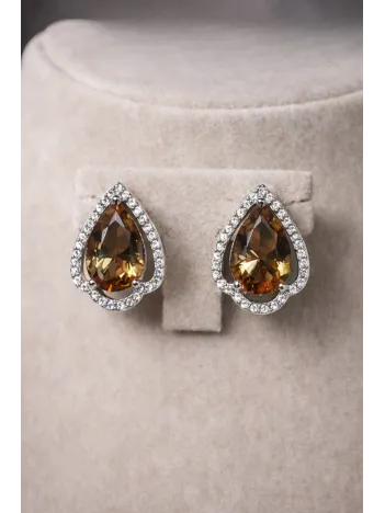 Kadın Gümüş Küpe - Damla Kesim Zultanit Taşlı Gümüş Küpe