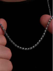 Erkek Gümüş Kolye - 3mm Pullu Arnavut Zinciri Gümüş Kolye