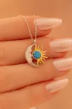 Kadın Gümüş Kolye - Sevgililer Günü - Hediye - Ay Güneş Motifli Kadın Kolye Kadın Gümüş Kolye - Sevgililer Günü - Hediye - Ay Güneş Motifli Kadın Kolye