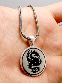 Ejderha Erkek Gümüş Kolye Zincir