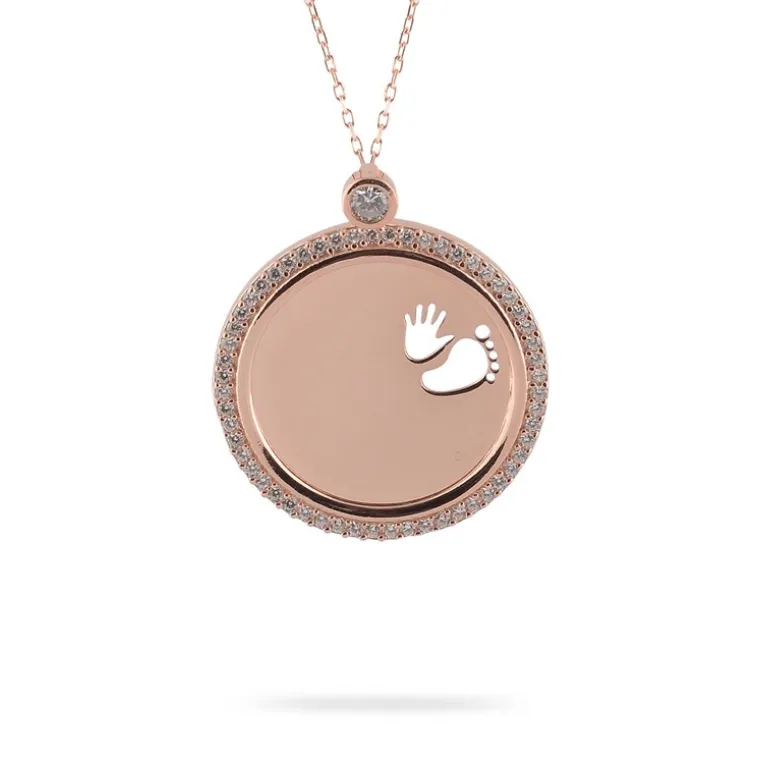 Çocuğunuzun İsmini Yazdırabileceğiniz El Ve Ayak Figürlü Bayan Gümüş Kolye-Rose (bronz) Çocuğunuzun İsmini Yazdırabileceğiniz El Ve Ayak Figürlü Bayan Gümüş Kolye-Rose (bronz)