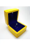IŞIKLI PIRLANTA ALTIN TEKTAŞ YÜZÜK KUTUSU SARI LACİVERT