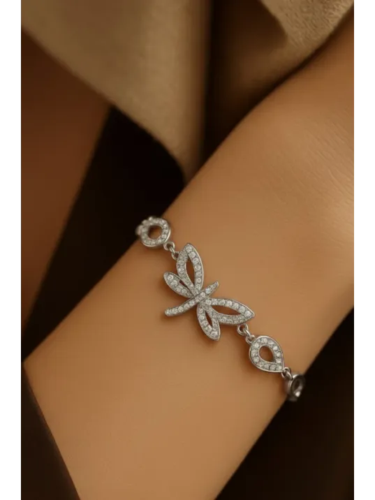 Kadın Gümüş Bileklik - Yusufçuk Model Damla Motifli Gümüş Bilezik Kadın Gümüş Bileklik - Yusufçuk Model Damla Motifli Gümüş Bilezik