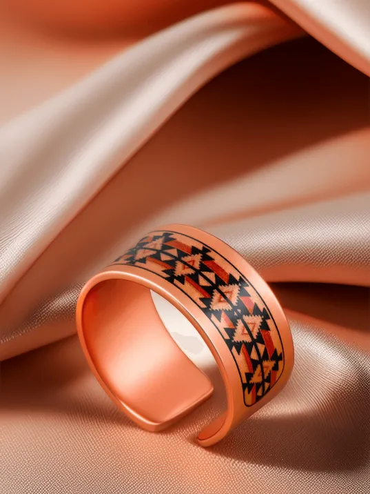 Kadın Bakır Yüzük - Daria Model Özel Baskı Metal Kutu Ve Kuvars Taşı Kadın Bakır Yüzük - Daria Model Özel Baskı Metal Kutu Ve Kuvars Taşı