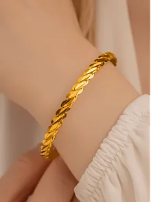 Kadın Gümüş Bileklik - Adana Burma 16 gr 22 Ayar Altın Kaplama Gümüş Bilezik