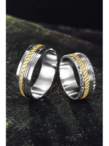 Erkek Kadın Gümüş Alyans - Bombeli Altın Şerit 925 Ayar Erkek Kadın Yüzük Erkek Kadın Gümüş Alyans - Bombeli Altın Şerit 925 Ayar Erkek Kadın Yüzük