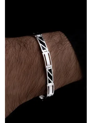 Modern Tasarım Erkek Gümüş Bileklik Künye