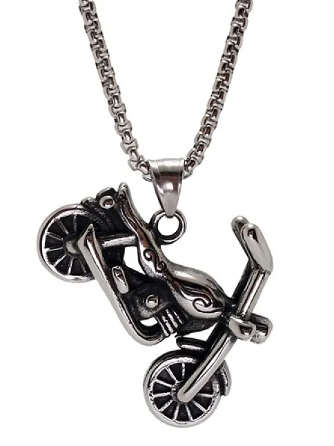 OttoMan Chopper Motorcu Motosiklet Çelik Erkek Kolye Zincir