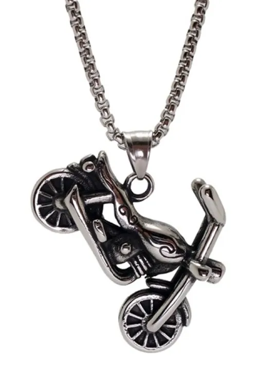 OttoMan Chopper Motorcu Motosiklet Çelik Erkek Kolye Zincir
