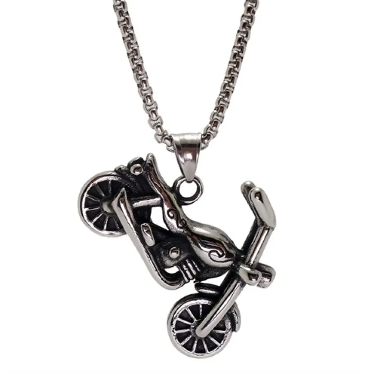 OttoMan Chopper Motorcu Motosiklet Çelik Erkek Kolye Zincir