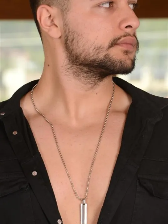 Spotify Şarkı Kodlu Çelik Yassı Çubuk Kolye Top Zincir CKLSPOTYKLY-YSL