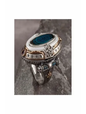 Erkek Gümüş Yüzük - Islam Usta Tasarımı La Tahzen Gümüş Erkek Yüzük