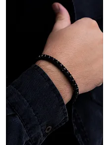 Erkek Siyah Polo Model Çelik Bileklik - Çelik Siyah Polo Model Bileklik