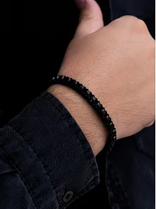 Erkek Siyah Polo Model Çelik Bileklik - Çelik Siyah Polo Model Bileklik